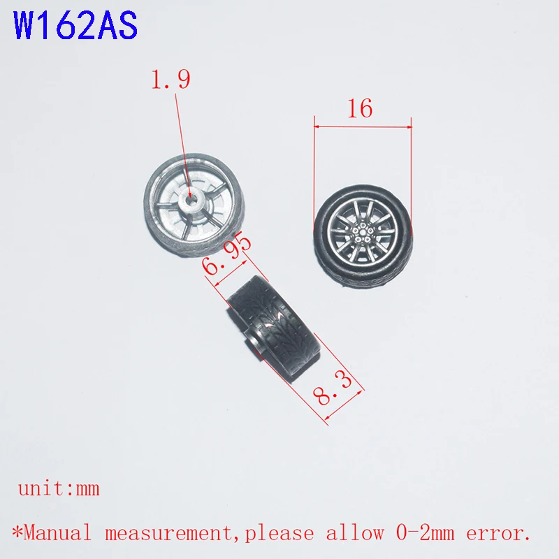 10/100pcs 2x16mm rubber wheel for 2mm axle rc car plane robot kids toys for boys diy baby accessories WR162AS