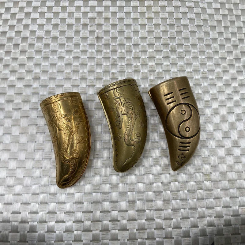 Gilt Bronze Sacred Hexagram Holy Grail Carving Beidou Seven Stars Ram Horns Bagua Yin Yang Hexagram Craft Ornament Miscellaneous