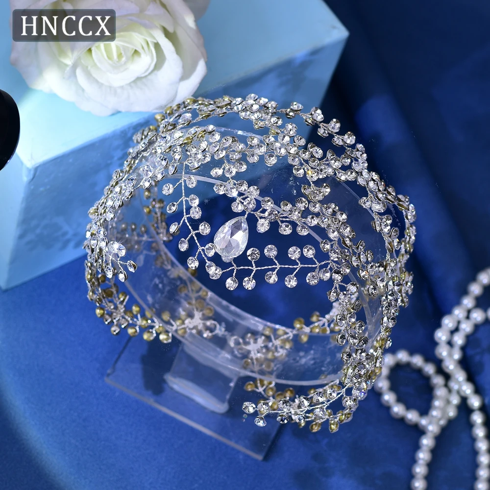 

HNCCX Fashion Rhinestone Woman Wedding Headband Shiny Forehead Tiaras Bridal Headdress Princess Party Wedding Headpiece CP471