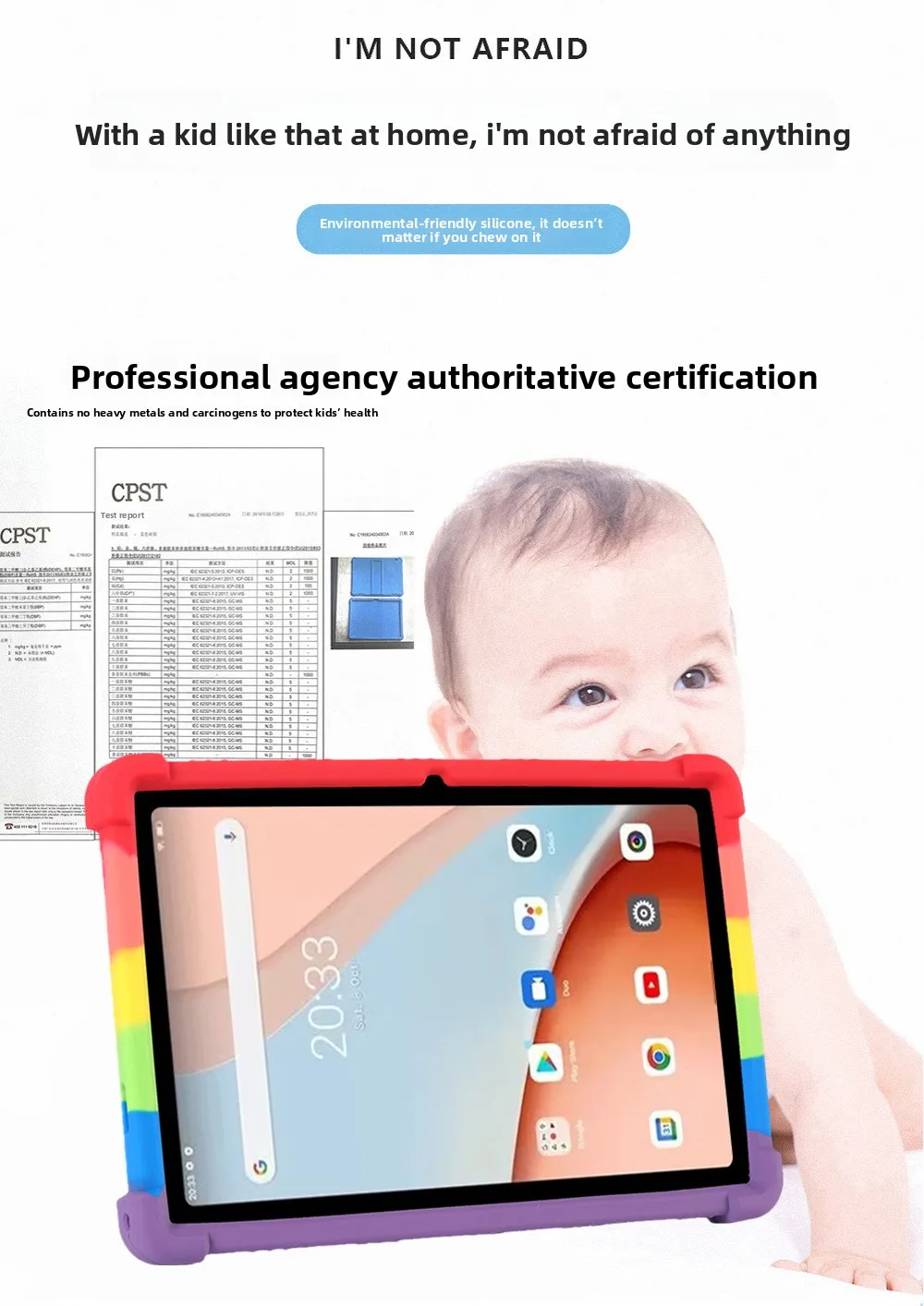 Silikonhülle für TABWEE T80 10,5 Zoll Tablet, stoßfeste Schutzhülle, TPU, Ganzkörper-Schutz vor Stürzen, rutschfest – Detail 4