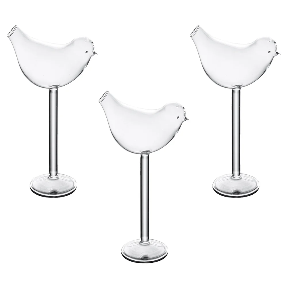 

3Pcs Small Bird Wine Glasses Elegant Transparent Cocktail Goblets for Spirits Mixing Drinking and Celebrations Decor