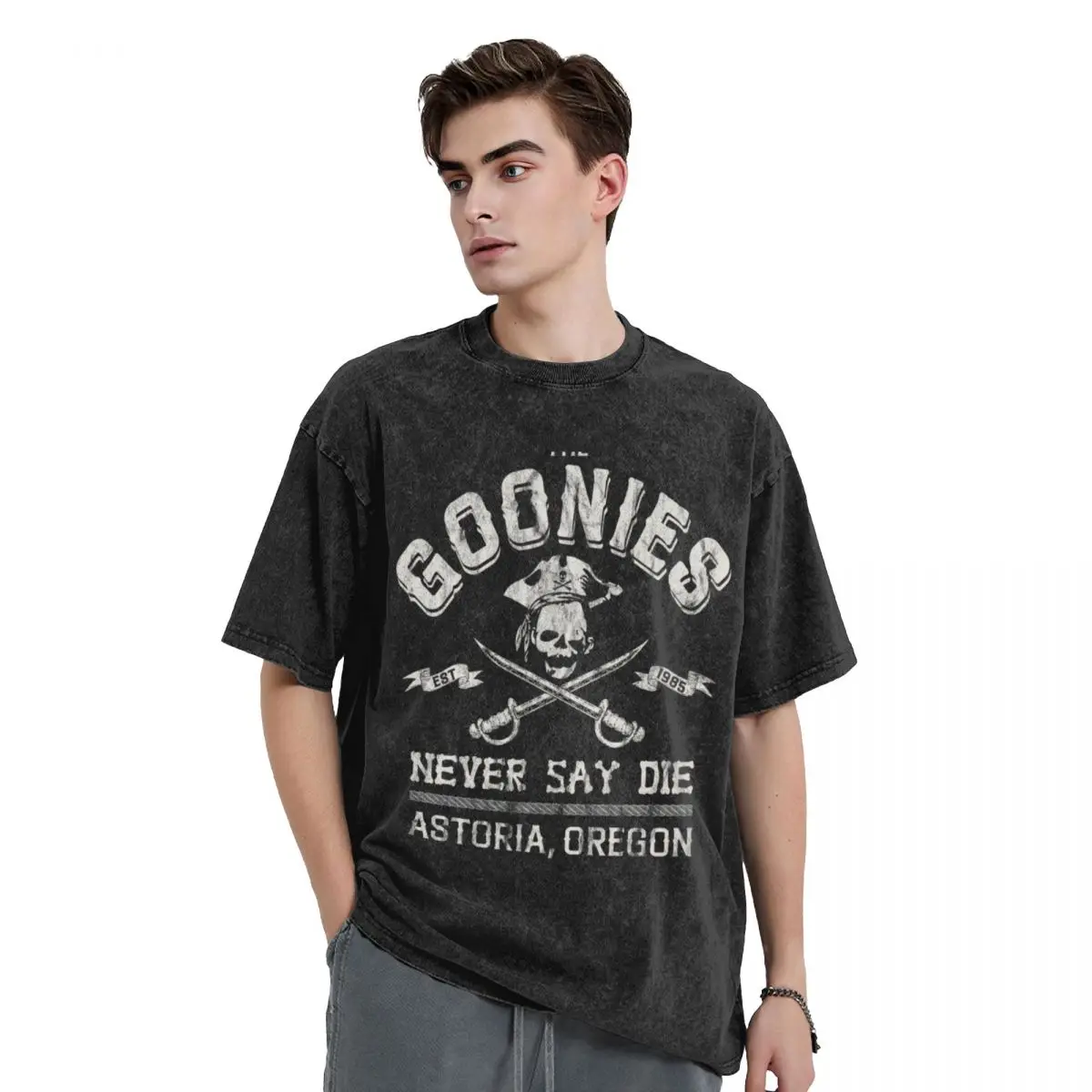 The Goonies Vintage circa 1985 T-Shirt oversized graphic tee oversized t shirt blacks summer top men t shirts