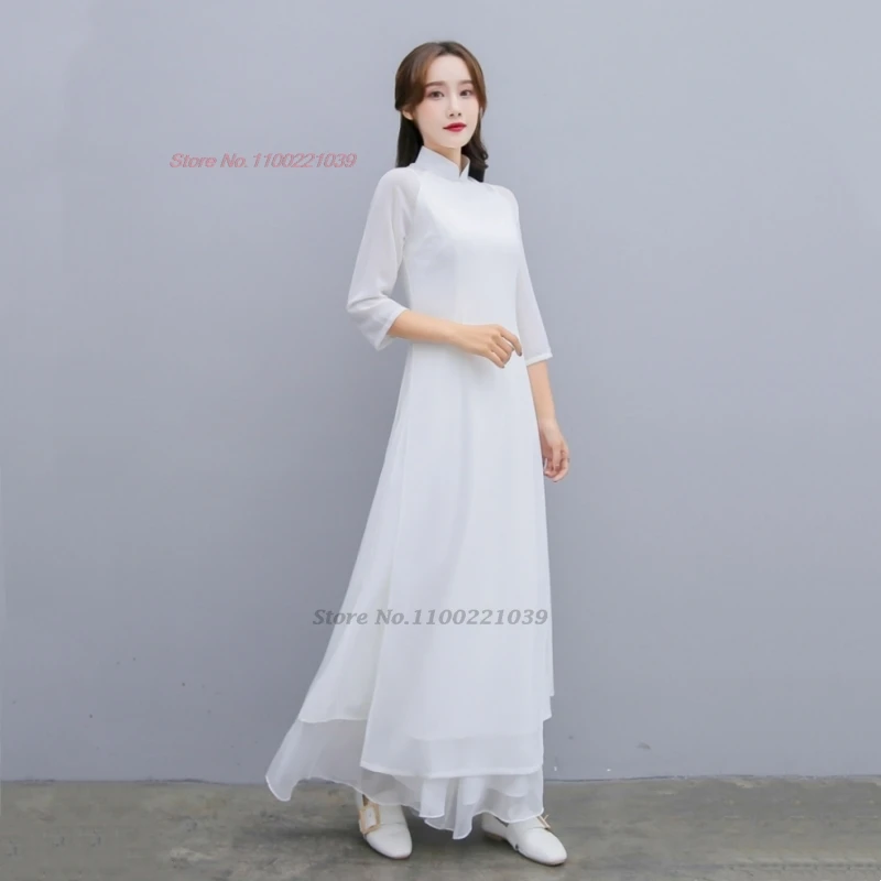 2025 vietnã tradicional ao dai vestido cheongsam oriental melhorado qipao festa banquete vestido de noite serviço de chá vestido hanfu