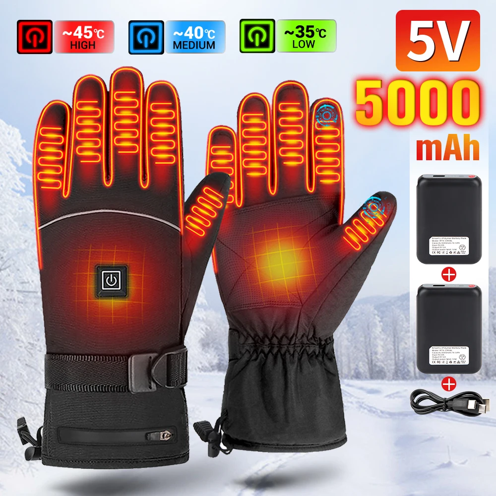 

Skiing Heat Gloves Electric Warm Heated Gloves Outdoor Sport Lithium Battery Heating Smart Touch Heated Gloves Winter Thermal