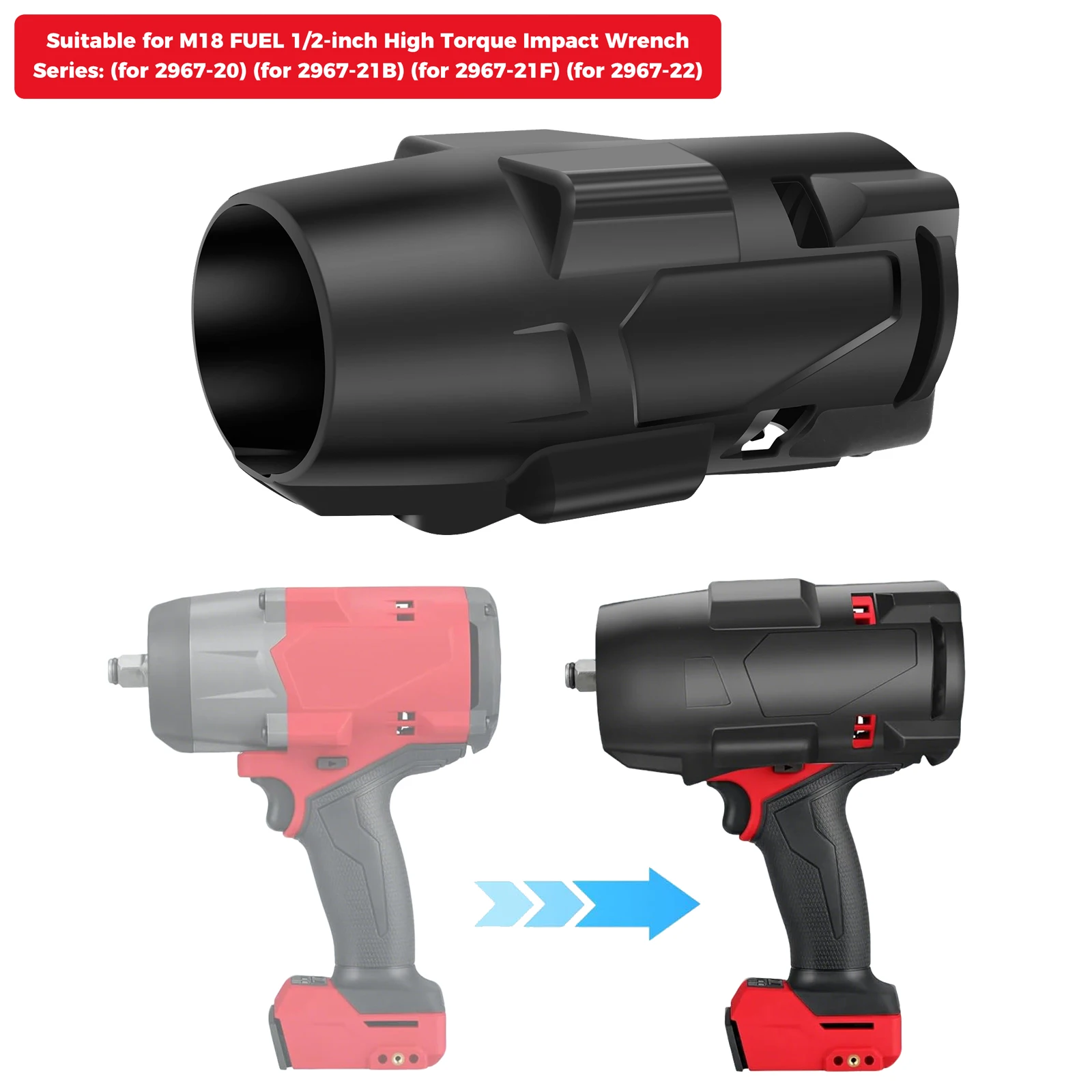 

Защитный кожух для ударного гайковерта M18 FUEL 18V с высоким крутящим моментом, 1/2 дюйма, с фрикционным кольцом, для моделей 2967-20, 2967-21B