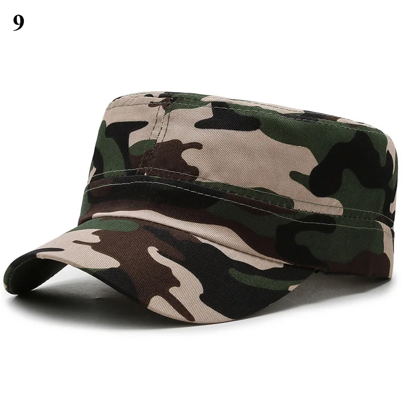 Vintage Camouflage Hats Flat Top Baseball Caps For Men Outdoor Sports Hats Cadet Sunscreen Hats