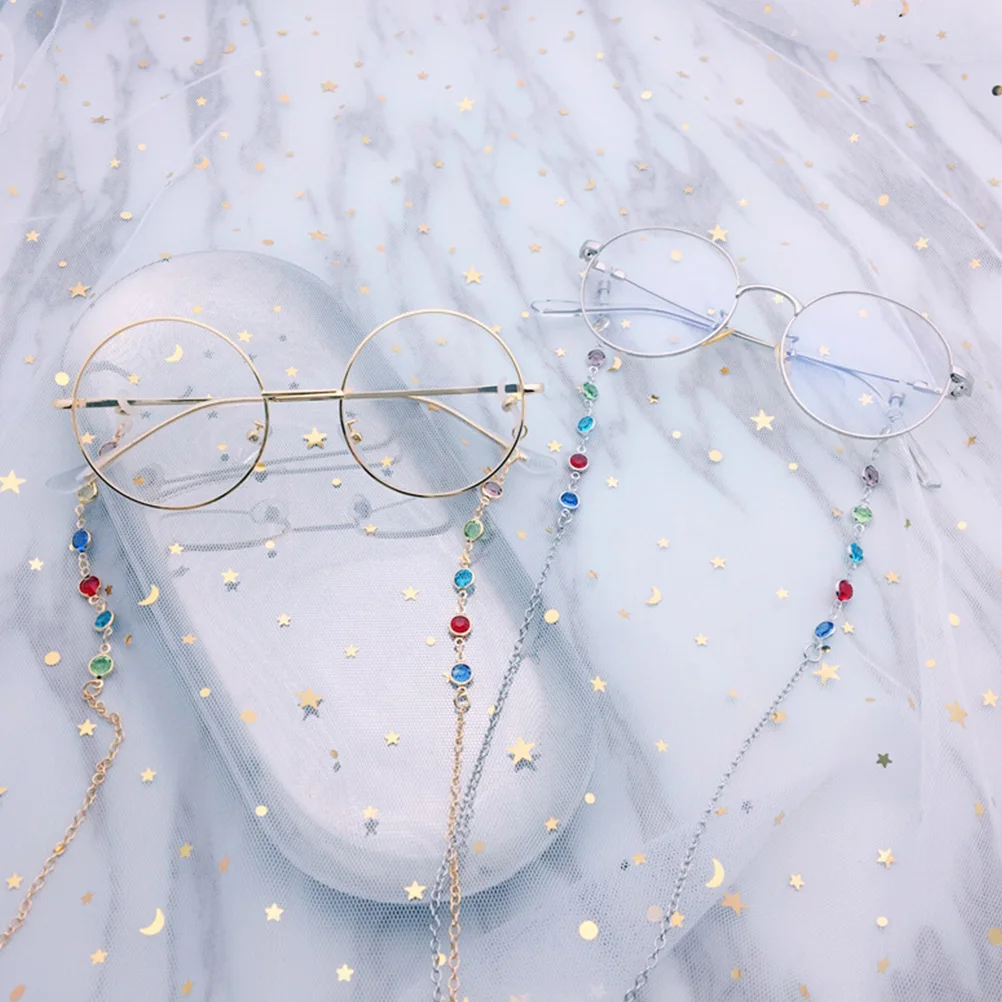 

Colorful Glass Handmade Eyeglasses Strap Eyeglass Chain Sunglasses Holder Strap Eyewear Retainer Lanyard Golden