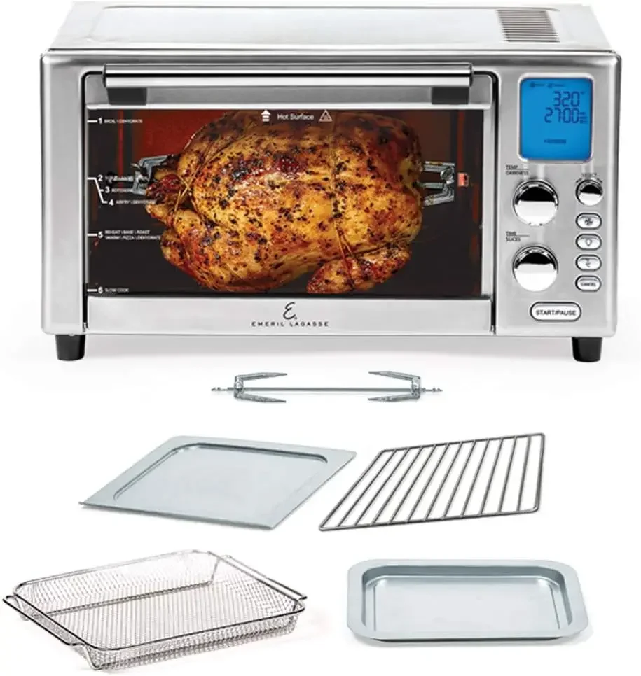 

Emeril Lagasse Everyday 360 Stainless Steel Air Fryer, 360° Quick Cook Technology, XL capacity, 9-in-1, 12 Pre-Set Cooking Funct