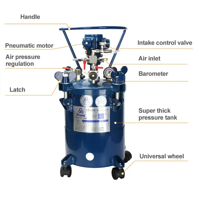 Liter Automatic Air Agitator Paint Tank Pressure Vessel