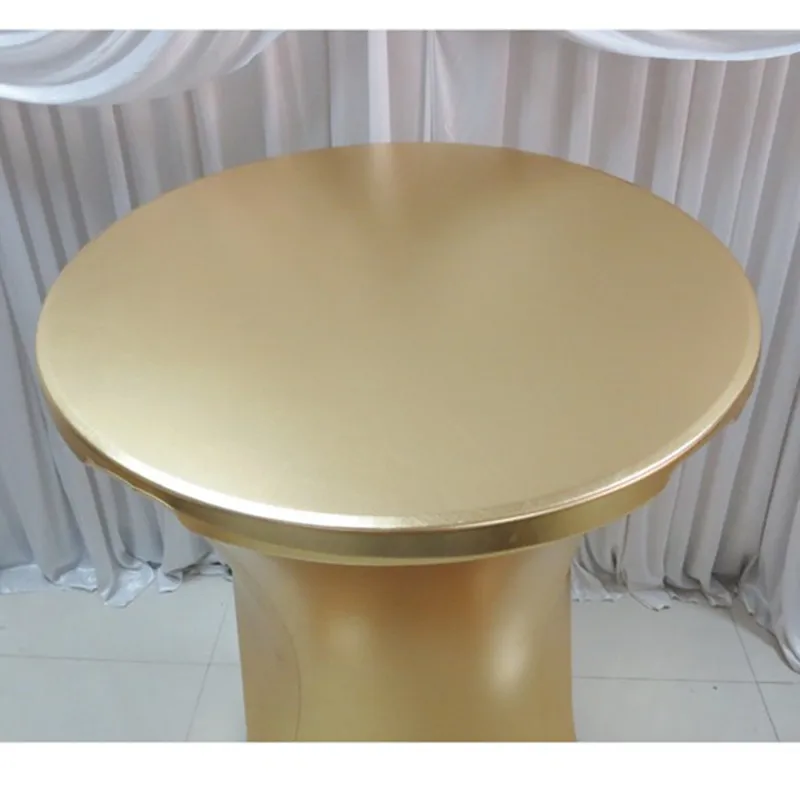 1PC Metallic Gold Silver Spandex Table Cloth Cover Elastic Stretch Cocktail Tablecloth For Hotel Party Wedding Decoration