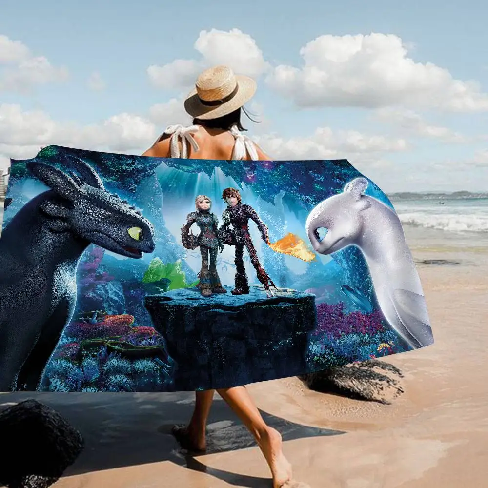 Movie New How To T-train Y-your D-dragon Microfiber Blanket Quick Drying Beach Towels Printing Absorbent Pool Towel Blanket