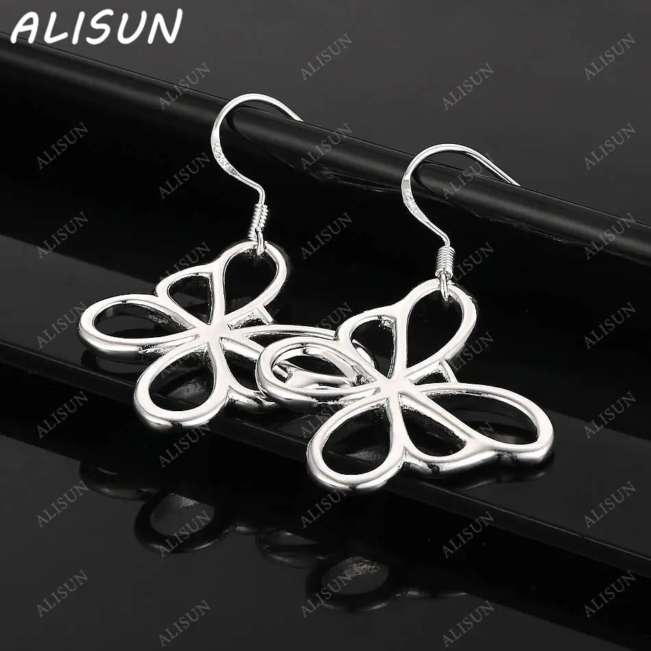 

ALISUN 925 Sterling Silver Butterfly Earrings Drop Earrings For Women Fashion Jewelry Charm Grace Noble Wedding Accessories