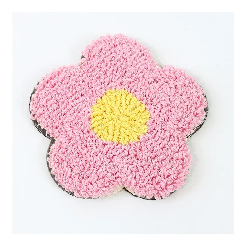 Embroidery Velvet Plush Flower Coaster Thermal Insulation Table Mat Home Gift Carpet Coaster Table Decoration Accessories