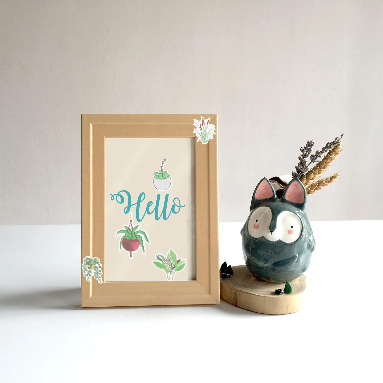 100 Pegatinas Decorativas para Baño, Estuche para Álbumes de Recortes, Flores Botánicas para Manualidades, PVC Verde