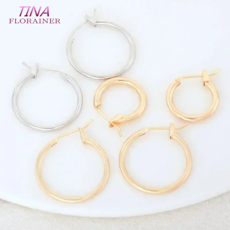 6PCS 15MM 20MM 24K Gold Color Brass Round Earrings Hoops High Quality Jewelry Making Supplies Diy Findings Accessories