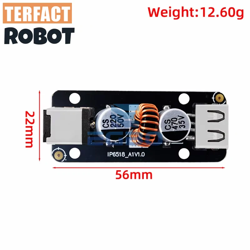 45W USB Type-C QC2.0 3.0 DC Fast Charge Step-Down Buck Power Adapter IP6518 Full Protocol Charge Board 10.5V-32V to 3V-20V