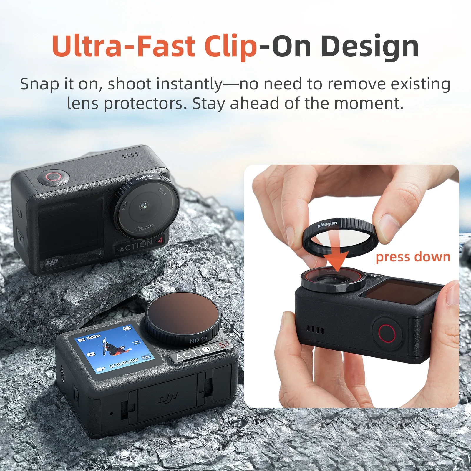 Conjunto de filtros de lente para dji osmo action 5 pro/action 4/3 filtro de câmera uv cpl nd8/16/32/64 acessórios de filtros polarizadores de vidro óptico