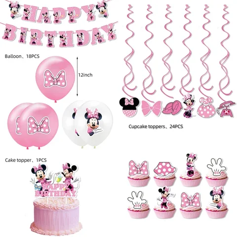Украшения для вечеринки по случаю дня рождения в стиле Минни Маус от Disney. Товары для вечеринки принцессы для девочек. Посуда с Минни Маус. Воздушные шары. Баннер. Бумажный стаканчик. украшения для китайской чайной церемонии отзывы - №8