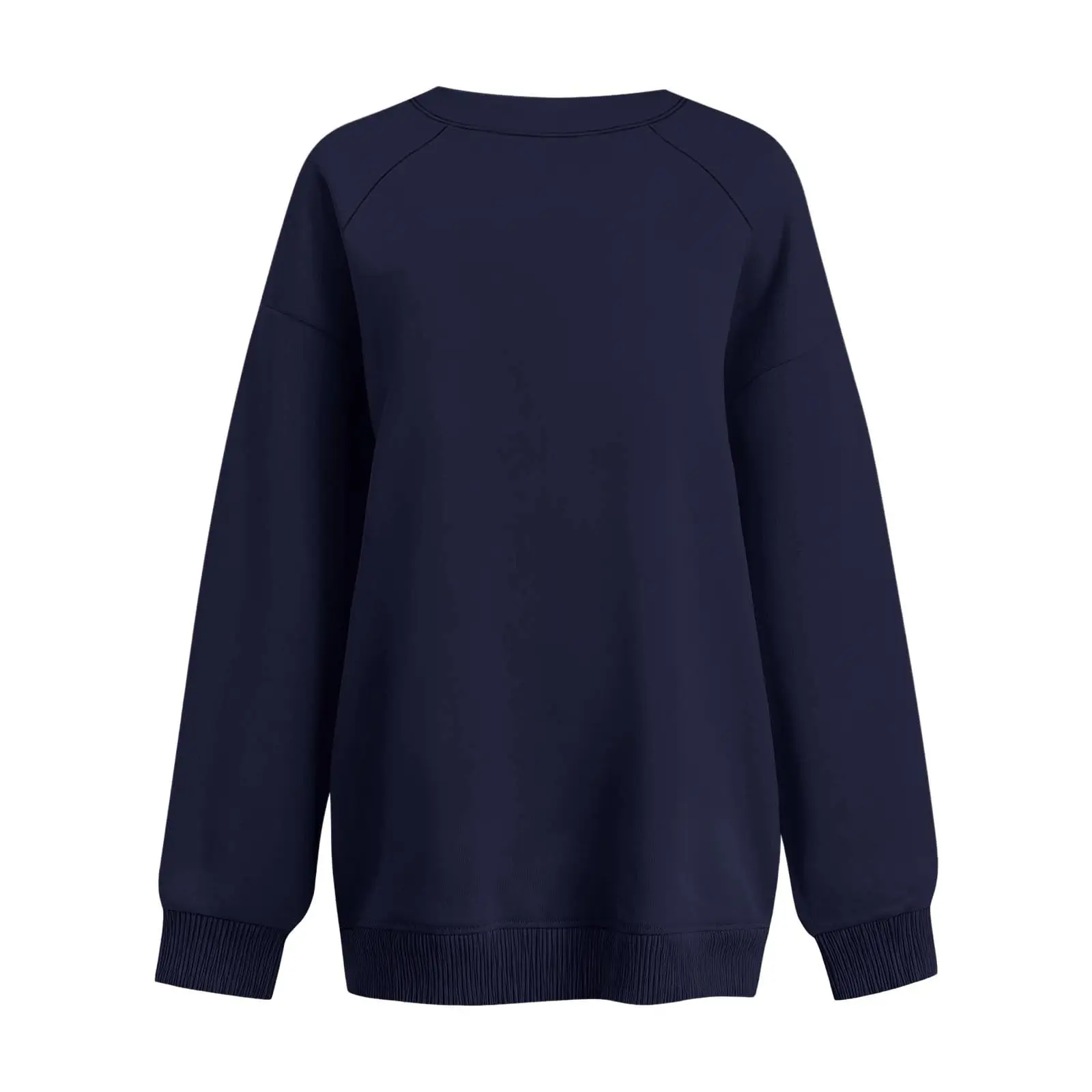 Moda feminina cor sólida com decote em v manga comprida esportes casual pulôver moletom topo topos para mulher roupas de inverno mulher