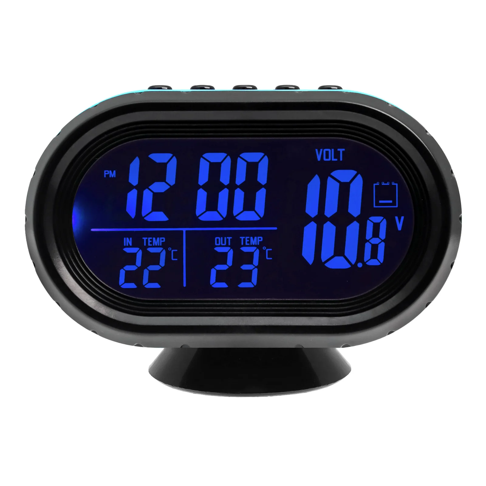 4 in 1 Digital Voltmeter 12V 24V Time Date Multi-function Car Temperature Clock Auto Temperature Monitor With Backlight Clock