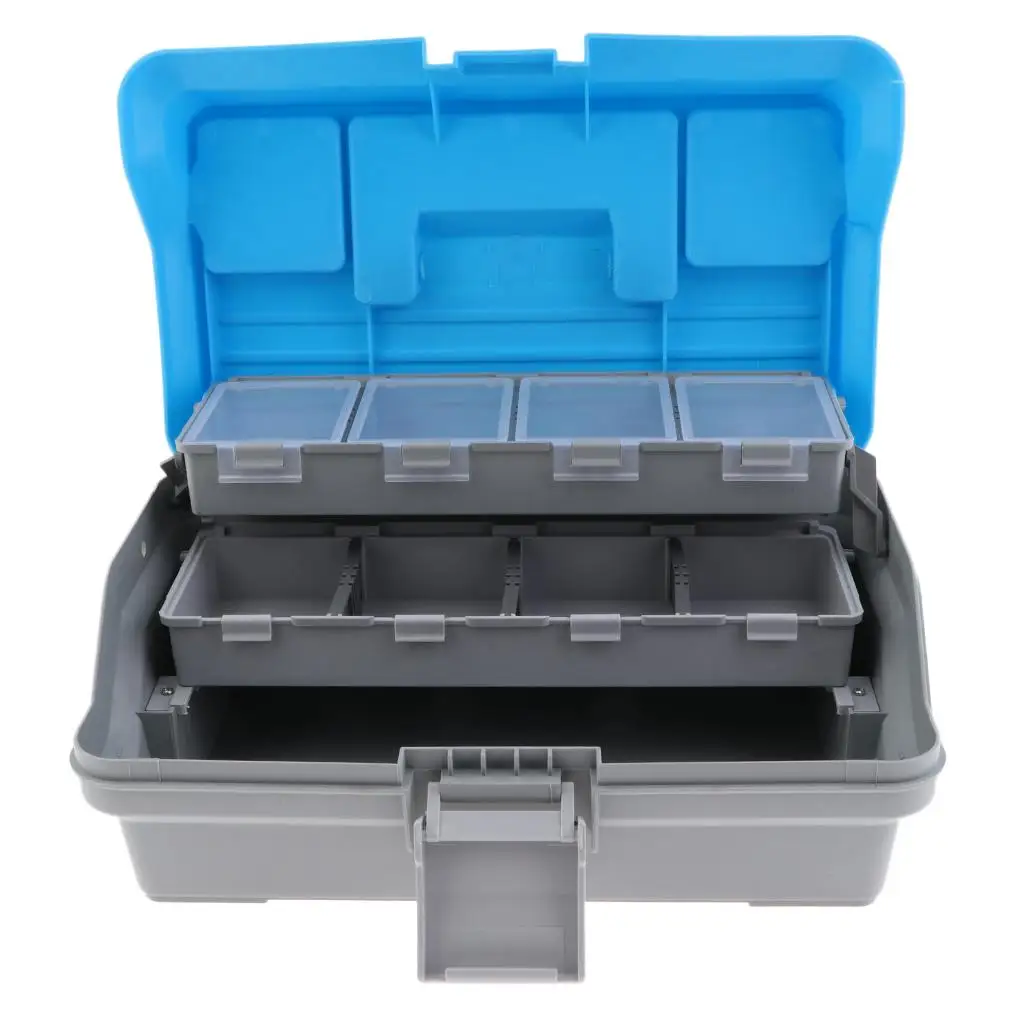 

32cmX20cmX 15cm 3 Layers Fishing Tackle Box Lures Hooks Lead Safety Clips Anti- Europe Reservoir Fishing Storage Box