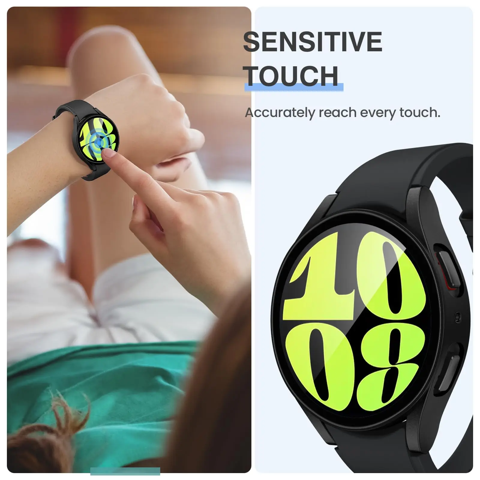 Custodia + vetro per Samsung Galaxy Watch 6 5 4 44mm 40mm 44 40 MM Accessori all-PC attorno copertura paraurti anticaduta + protezione schermo