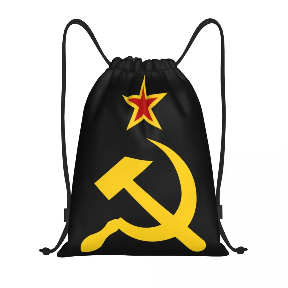 Russian Soviet Flag Drawstring Bags Women Men Portable Gym Sports Sackpack CCCP USSR Hammer And Sickle Shopping Backpacks