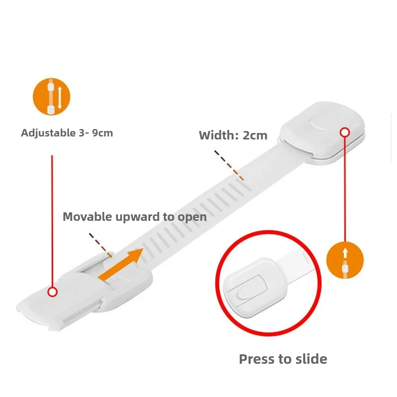 10pcs Adjustable Safety Cupboard Locks Easy Install No Tools Needed  for Cabinet Drawer Refrigerator Toilet Black Pink White