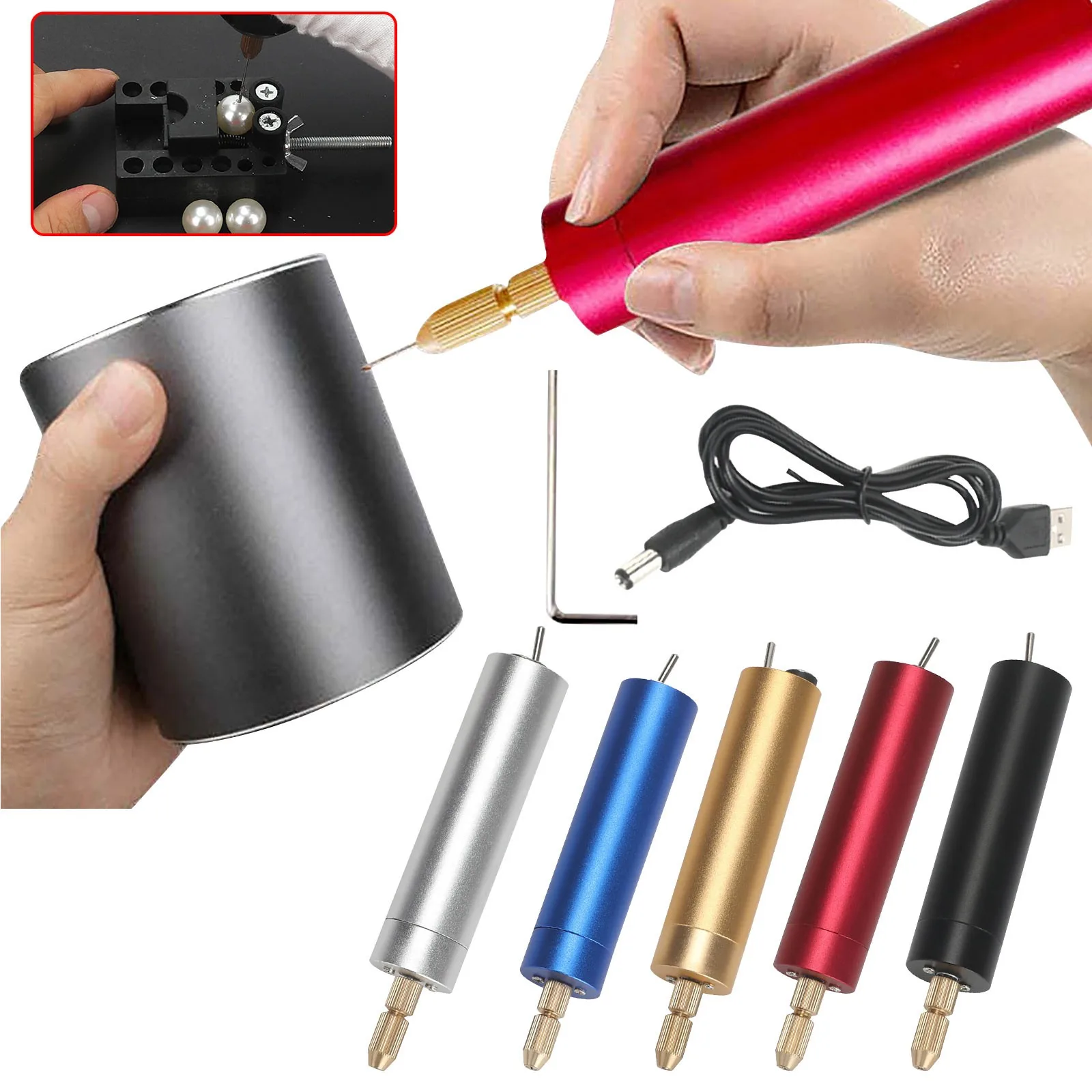 Mini Electric Drills Portable Handheld Micro Usb Drill 5v for Jewelry Making Diy Wood Craft for Metal Wood Jewelry Tools