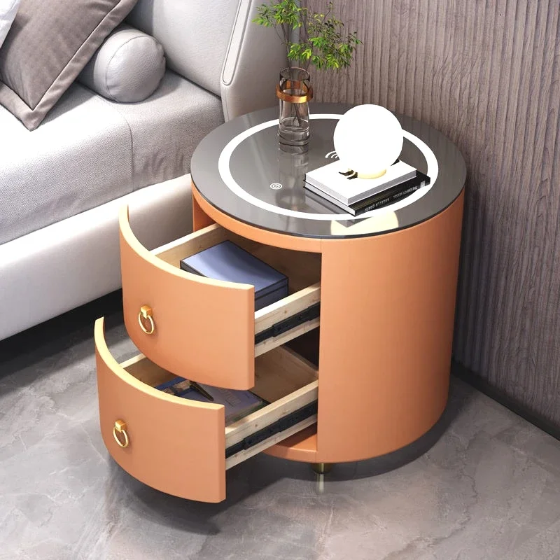 Side Table Bed Room 3-tier Drawer Cute Sofa Small Coffee Tables Living Cabinet Storage Bedside Round Bedside Open Cabinets Rooms