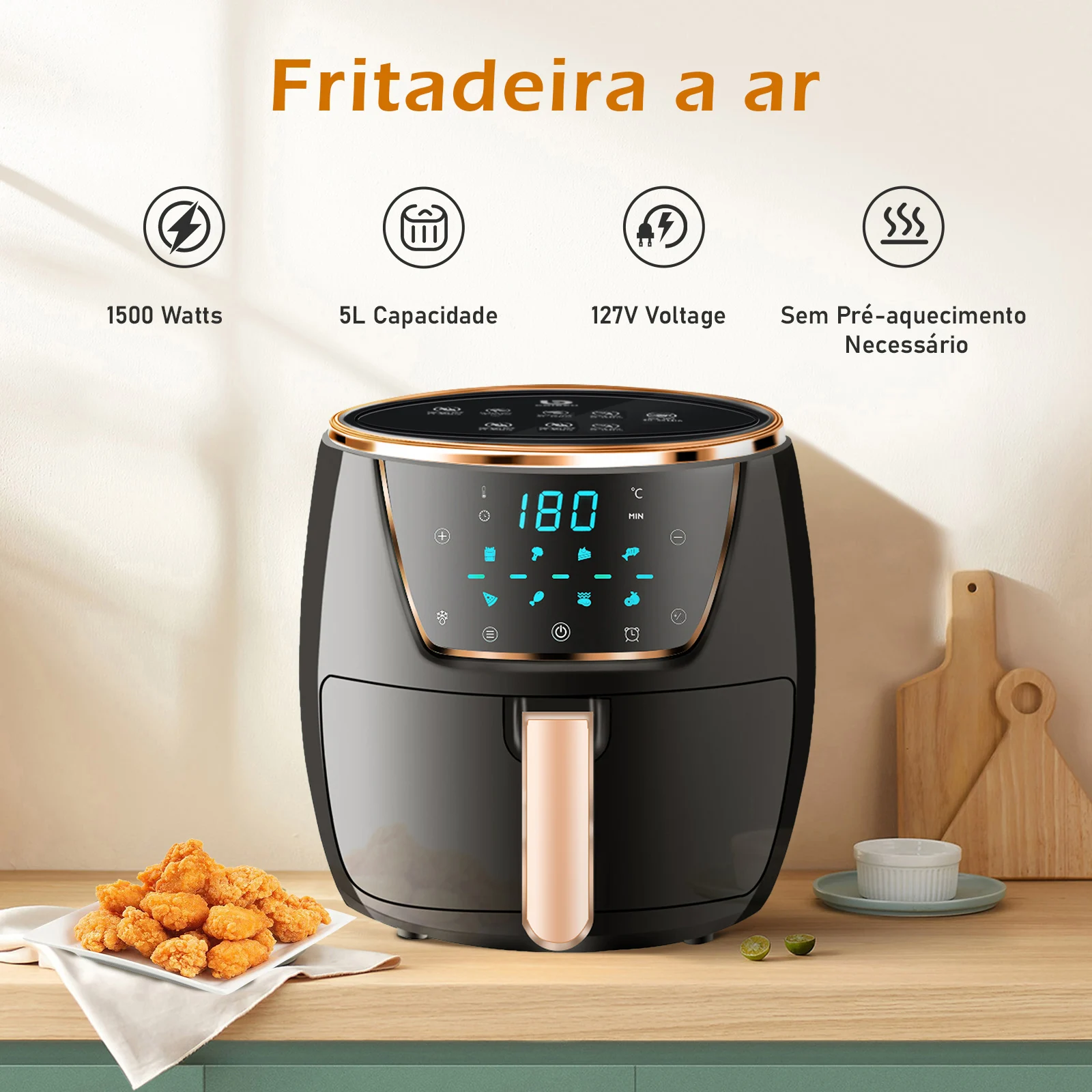 air fryer fritadeira eletrica air fryer fritadeira frete grátis elétrica forno127 Volts‎ 1500 watts，do brasil，presente,220V