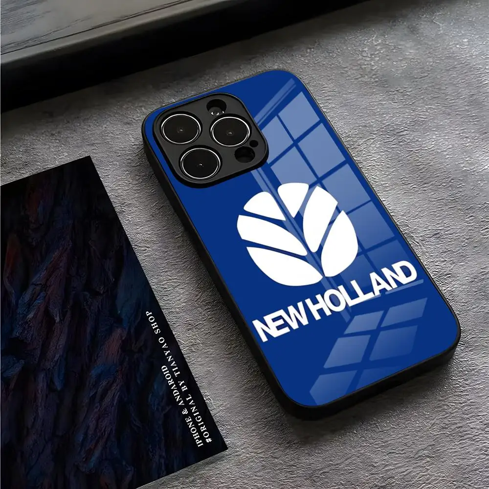 Чехол для телефона N-New Holland NHAGs Tractors для IPhone 15 Pro Max 14 Pro 12 11 13 Mini X XR XS 16 Plus SE, задняя крышка из закаленного стекла