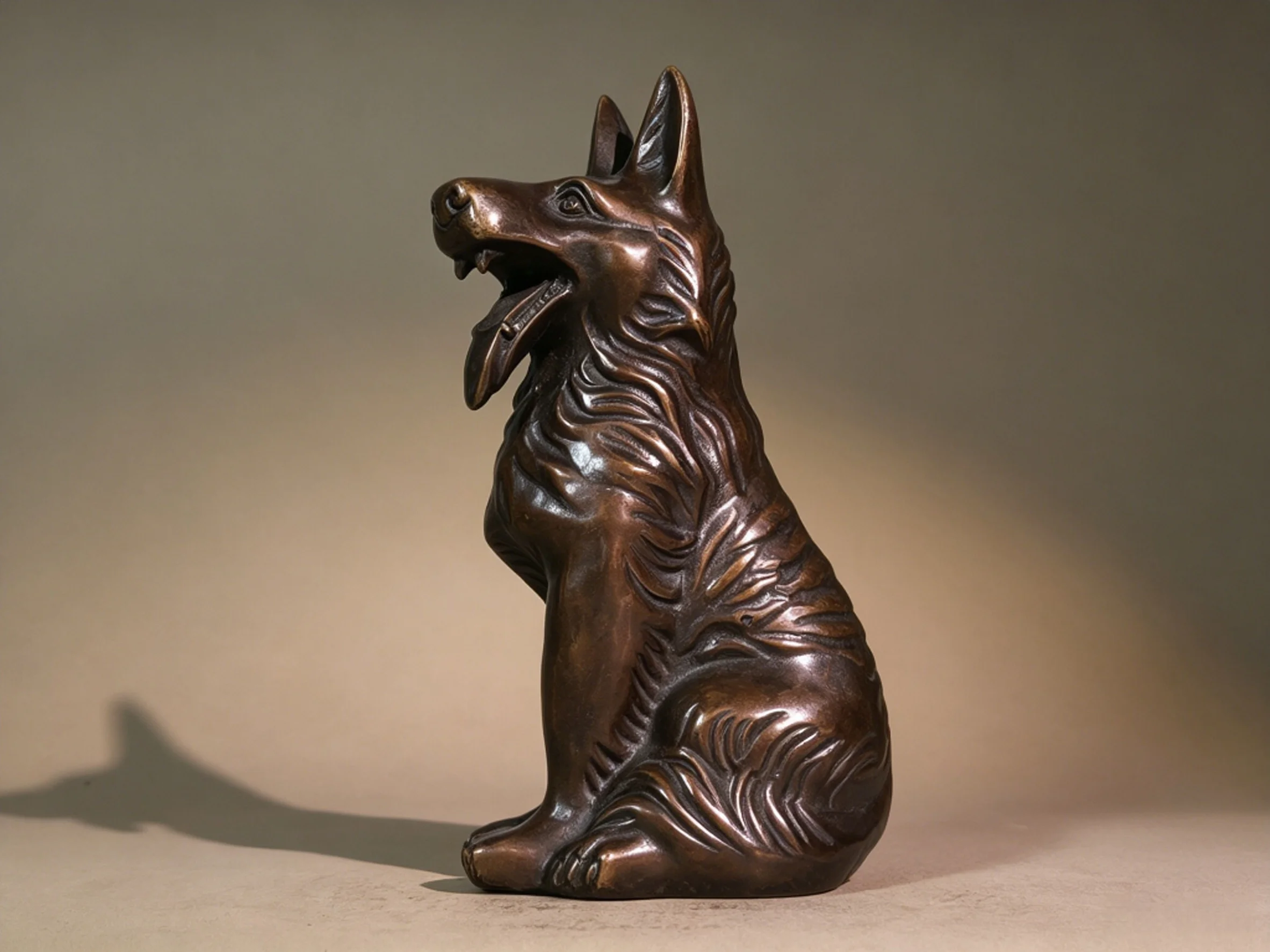 Exquisite Pure Copper Dog Animal Desktop Ornament, Home Living Room & Office Decor, Wealth-Attracting Chinese Zodiac Copper Craf