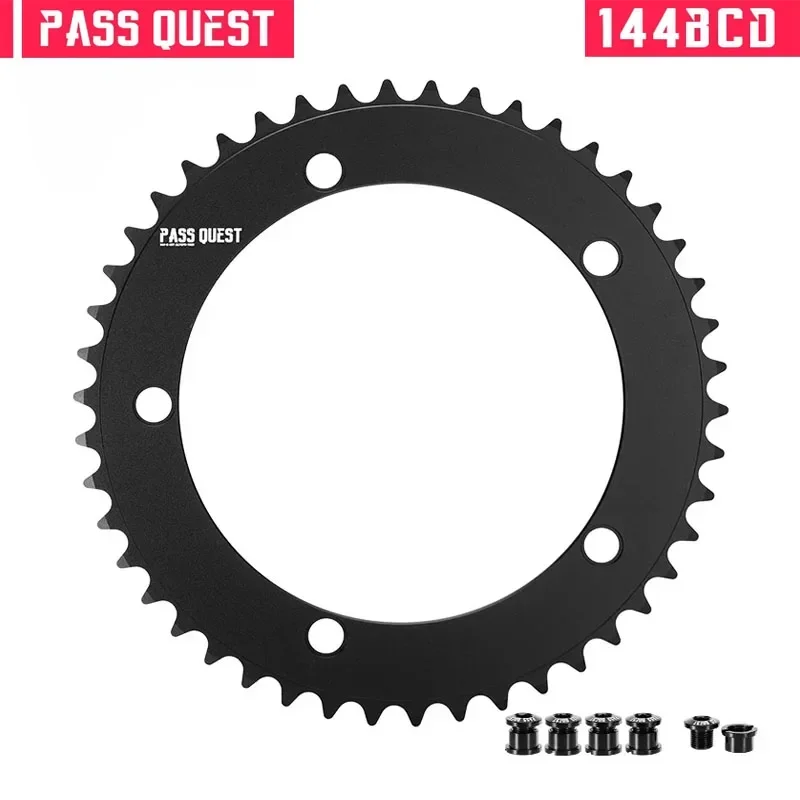 PASS QUEST 144BCD Chainring Fixed Gear Fixie Road Bike 46-66T Round Mountain Venue single speed gear disc Bicycle Accessories