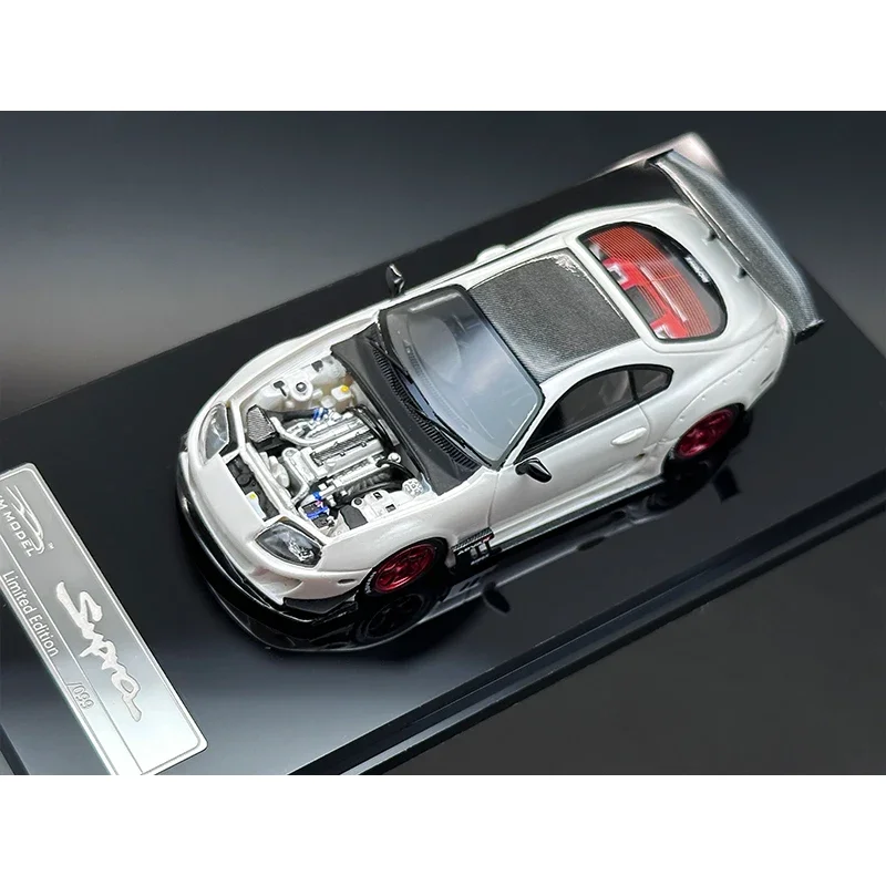 In Stock YM 1:64 Supra A80 Carbon Opened Hood Resin Diorama Car Model Collection Miniature Toys