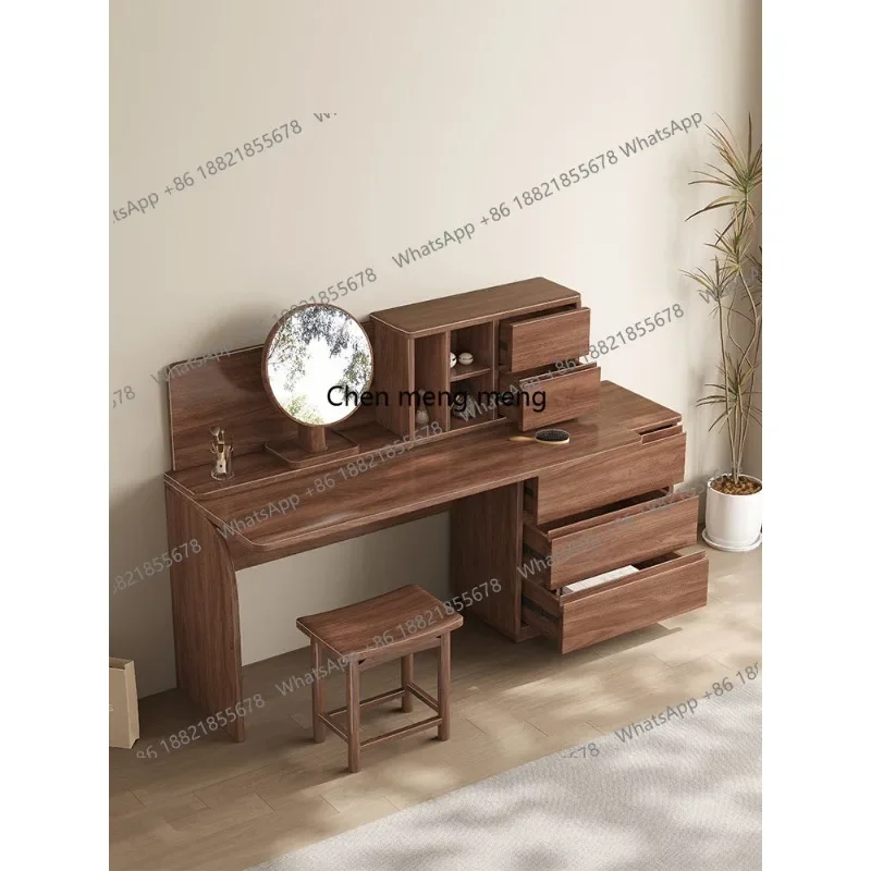 

Комод из цельного дерева черного ореха, встроенный шкаф для хранения косметики, многофункциональный шкаф для спальни