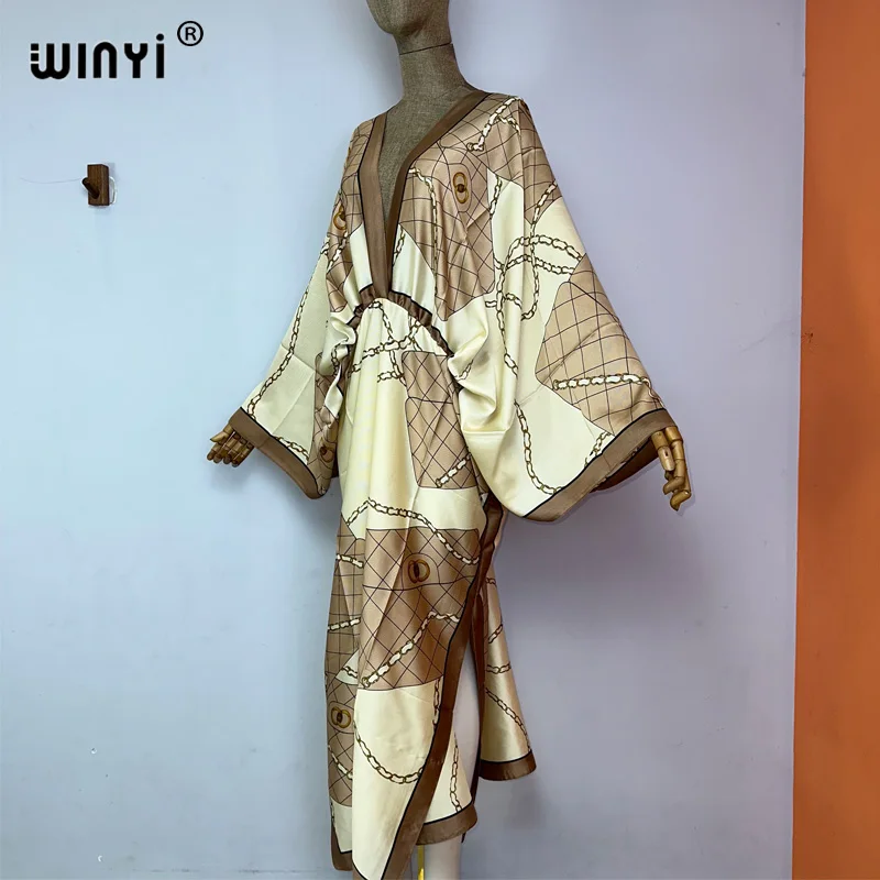 Imagem -02 - Abaya Vestido Maxi para Mulheres Nova Moda Dashiki África Kimono Kaftan Caftan Swimsuit Boho Print Clothing