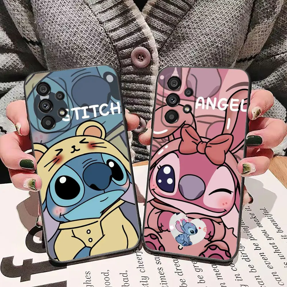 Disney Stitch Boy Angel Phone Case For Samsung A02 A02S A03 A04 A04E A05S A10 A11 A30 A50 A70 NOTE 10 20 M23 M53 Case Funda Capa