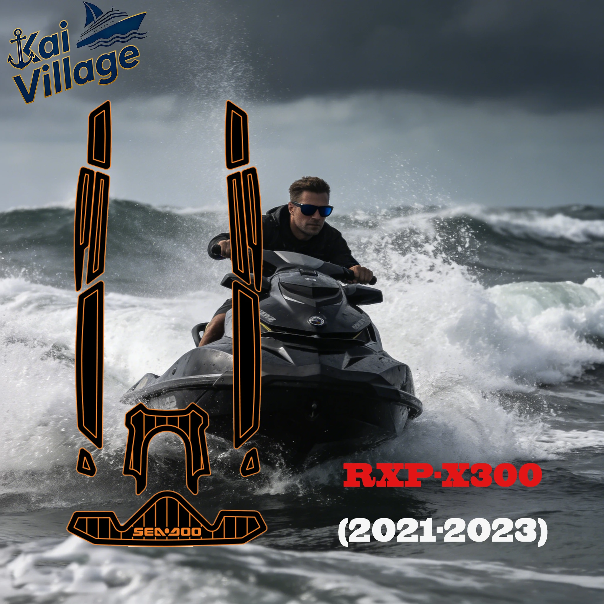 EVA Customized Non-Slip Jet Ski Mat | Fits Seadoo RXP-X 300 Marine Traction Pad