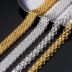 Gold Stainless Steel Heavy Texture Chain For Jewelry Making Sweater Bag Clothing Accessories Punk Bracelet Necklace Wholesale 1M