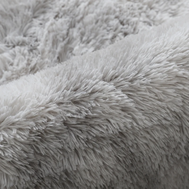 Graue Batik-Shaggy-Teppiche Ultra Weiche Rutschfeste Plüsch-Teppiche Schlafzimmer Wohnzimmer Kinderzimmer Große Größe Wohndekor Bodenmatten – Detail 4