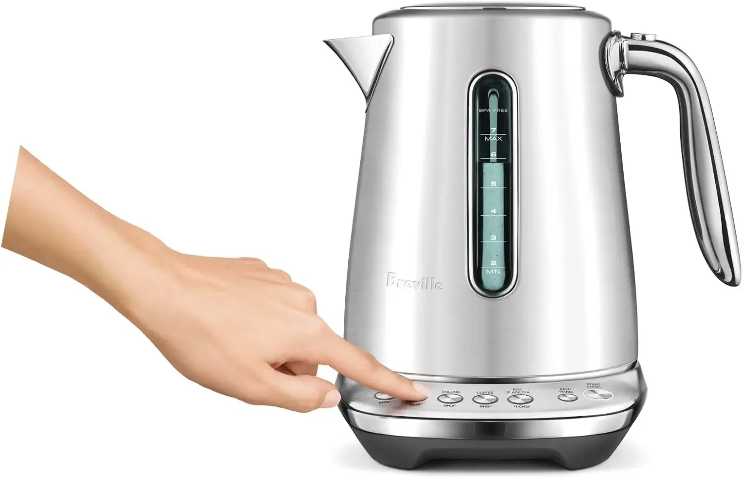 the Smart Kettle™ Luxe Electric Kettle, BKE845BSS, Brushed Stainless Steel