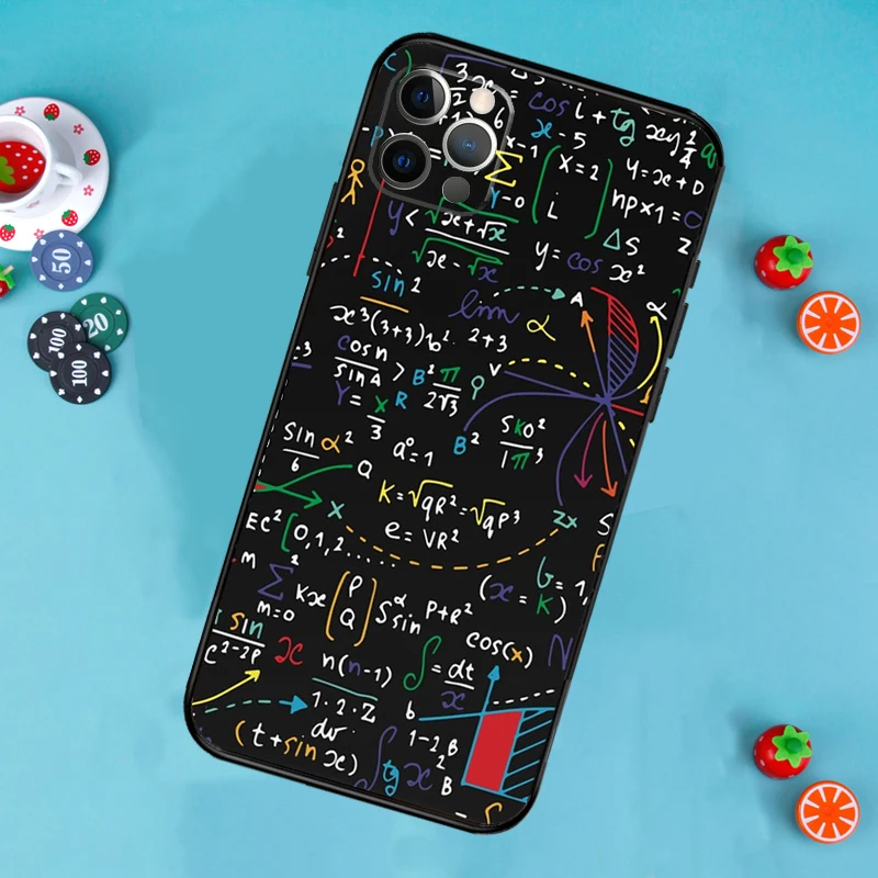 Natuurkunde Wetenschap Wiskunde Formule Telefoon Case Voor iPhone 13 16 15 11 12 14 Pro Max 13 12 mini XR 15 16 Plus 16e Cover Funda