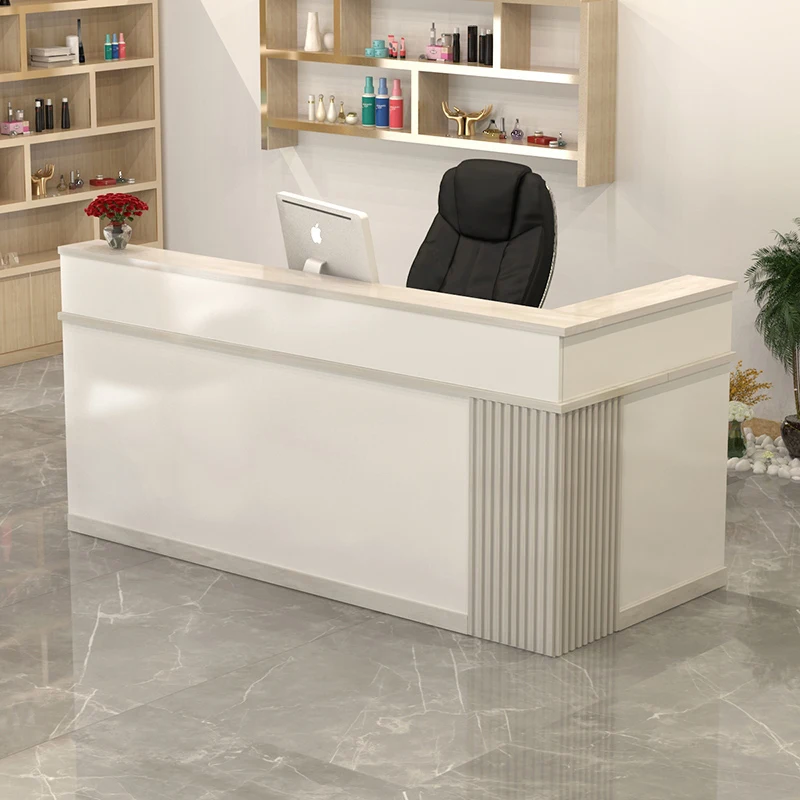 

Modern Luxury Reception Desks Storage Trendy Beauty Counter Reception Desks Profissional Simple Mostrador Commercial Furniture