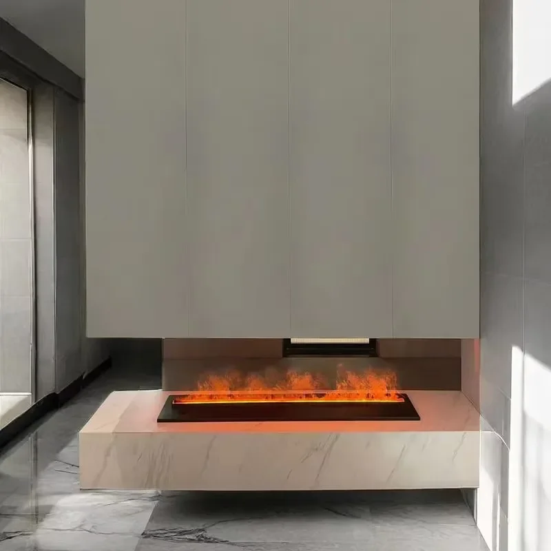 For 1500MM 3D Intelligent Steel Humidifier Embedded Decoration Simulation Flame Modern Indoor Fireplace for Hotel Living Room