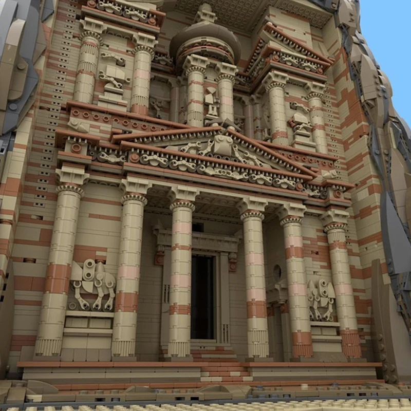 City Street View Model MOC Building Bricks Rock Castle Palace Gate Modular Technology Gifts Holiday Assemble Children Toys Suit