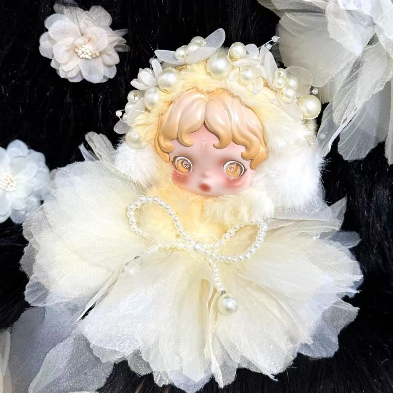 Ropa para muñecas Sp, tejido ligero, serie de jardín, accesorios para muñecas, nueva falda de flores esponjosa, accesorios para el cabello de perlas, Mini ropa de 10cm