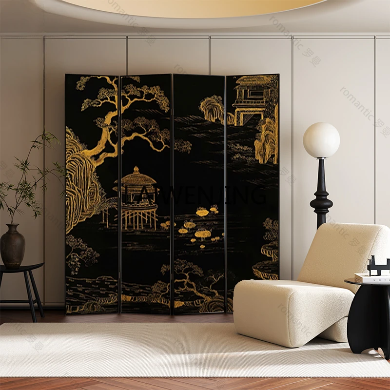 

MJY porcelain painting screen partition living room bedroom room folding mobile background wall