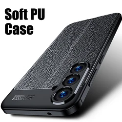 M34 Classic Luxury Brand Original Shockproof Armor Cover for Samsung Galaxy M34 Soft Leather Carbon TPU Mobile Phone Case