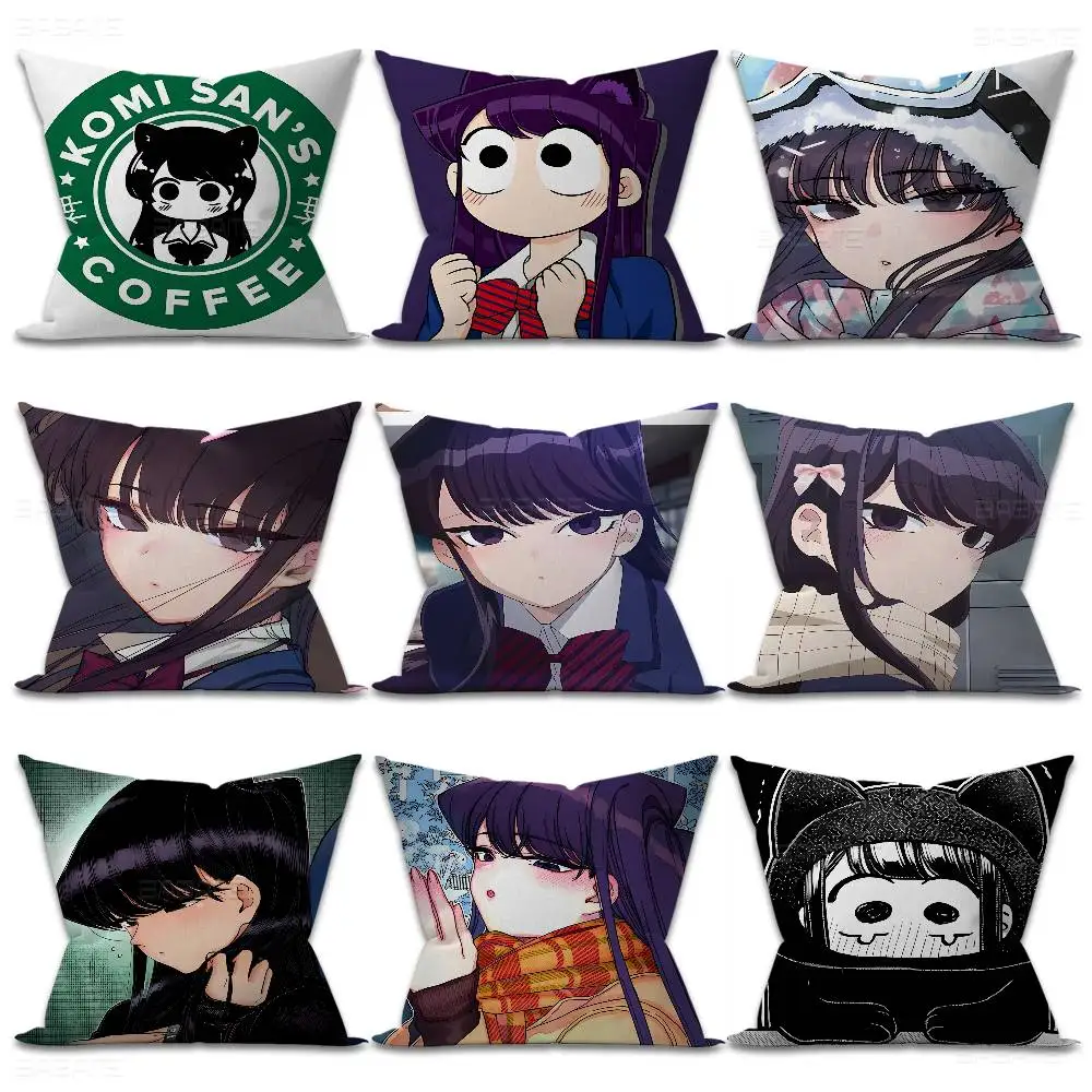 Anime Character Komi Shouko Cushion Cover Inches Farmhouse Decor Home Throw Pillow Covers for Couch Decorations